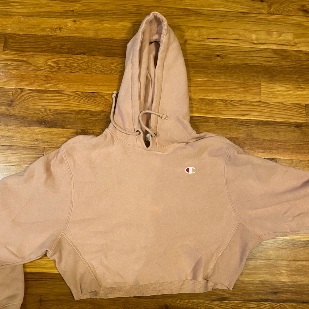 Cropped Champion Hoodie Reverse Weave
